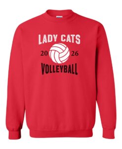 Moundridge High School Volleyball Lady Cat Crewneck Sweatshirts