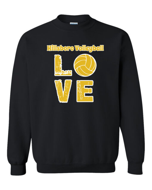 Hillsboro High School Volleyball "Love" Crewneck Sweatshirt