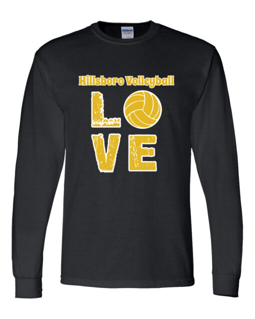 Hillsboro High School Volleyball "Love" Long-Sleeve T-Shirt - Image 2
