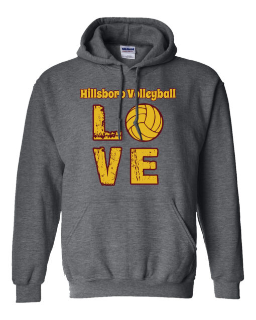 Hillsboro High School Volleyball "Love" Hooded Sweatshirt