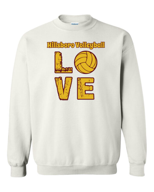 Hillsboro High School Volleyball "Love" Crewneck Sweatshirt - Image 3