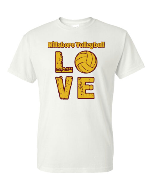 Hillsboro High School Volleyball "Love" T-Shirt - Image 3