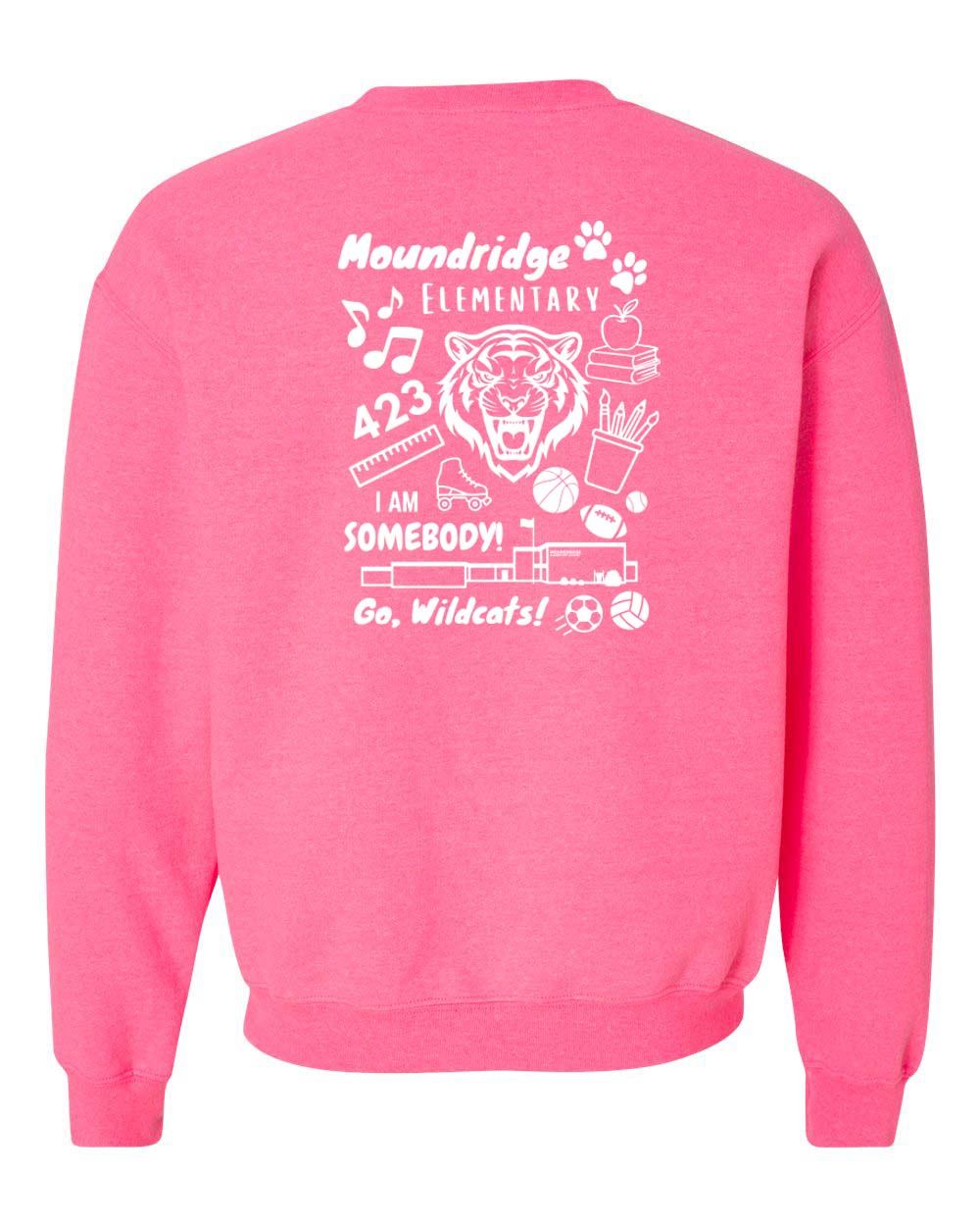 Moundridge Elementary Pink Paw Crewneck Sweatshirt - Image 2