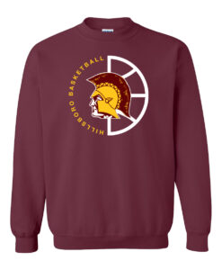 Hillsboro High School Basketball Maroon Crewneck Sweatshirt