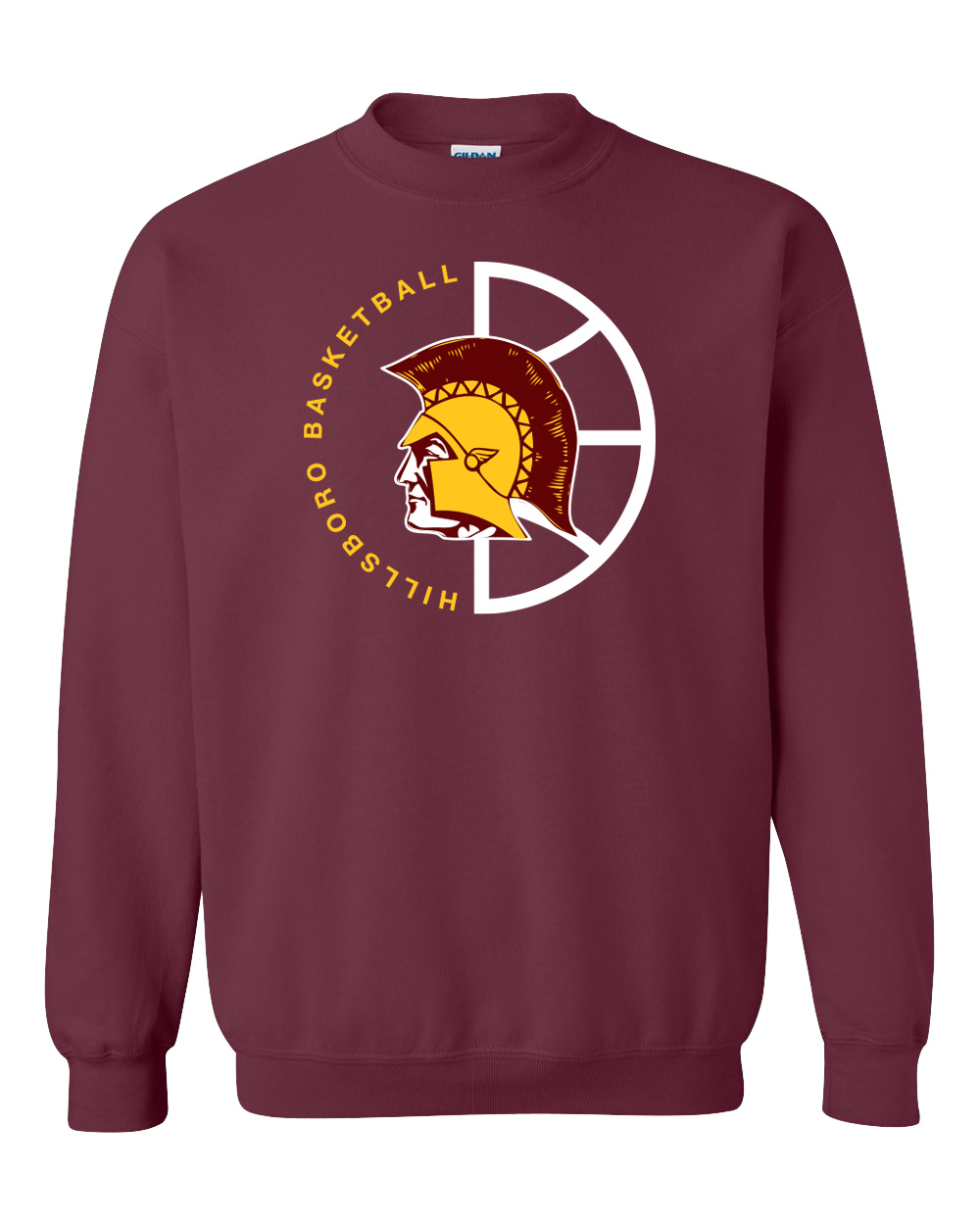Hillsboro High School Basketball Maroon Crewneck Sweatshirt