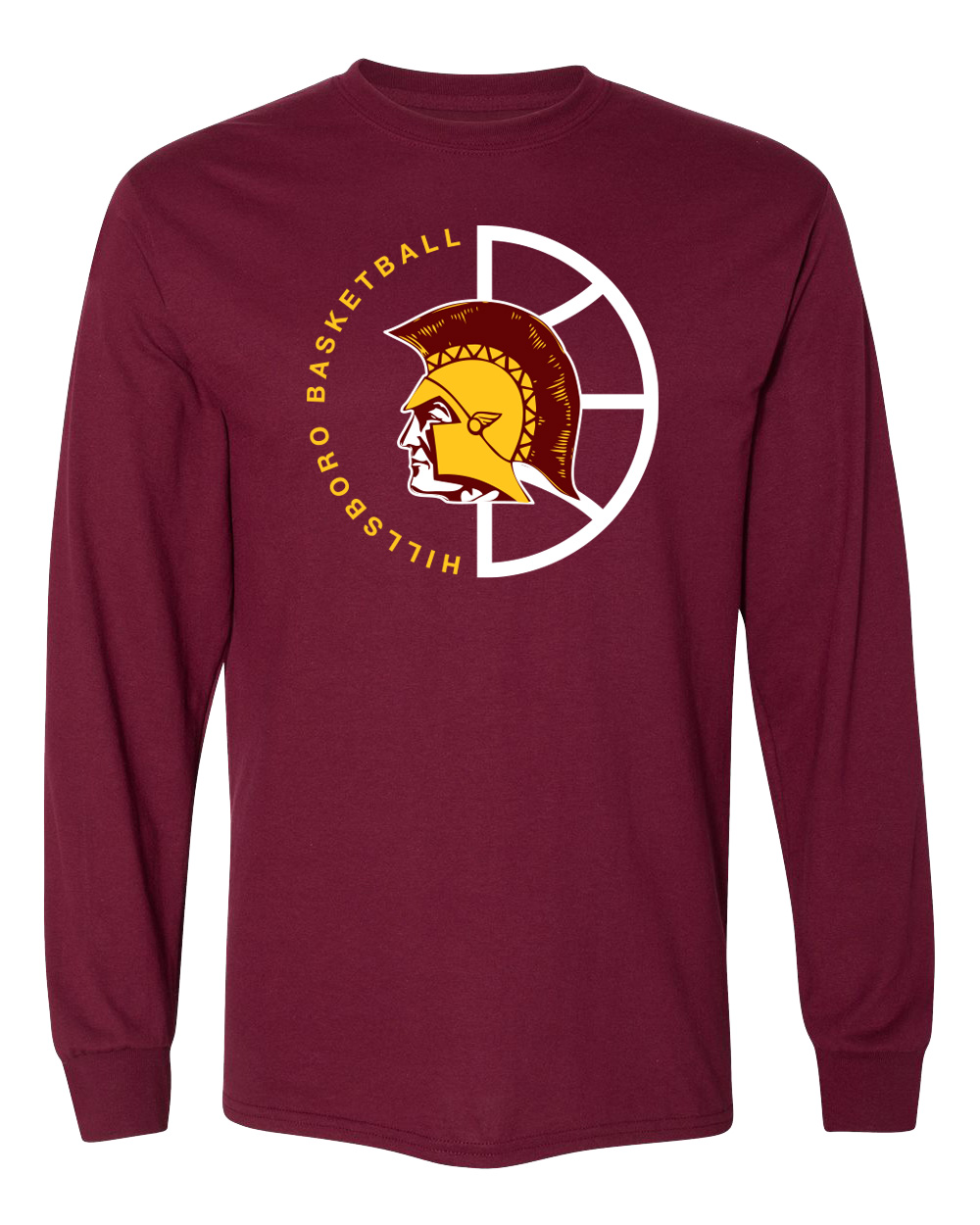 Hillsboro High School Basketball Long-Sleeve T-Shirt - Image 3