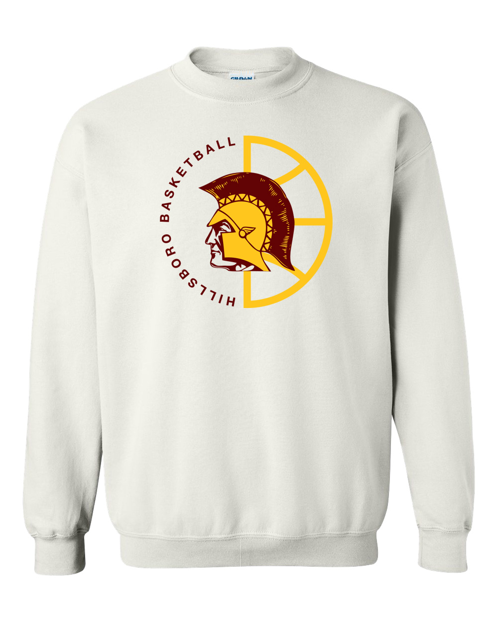Hillsboro High School Basketball Maroon Crewneck Sweatshirt - Image 2
