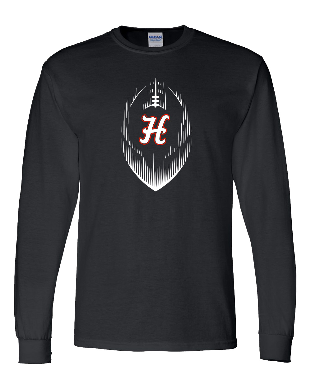 Hesston High School Football "H" Long-Sleeve Tee - Image 2