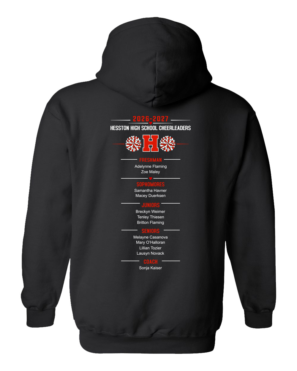 Hesston High School Cheer Hooded Sweatshirt - Image 2