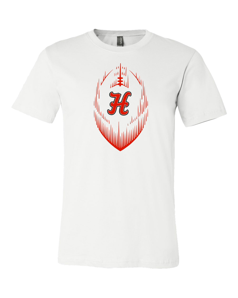 Hesston High School Football "H" Canvas Tee - Image 2