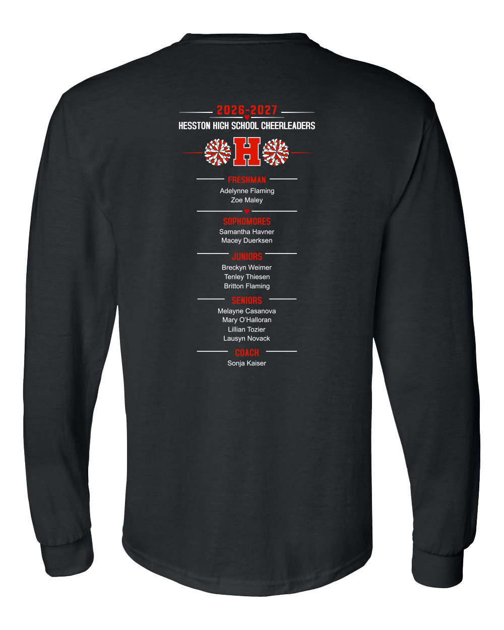 Hesston High School Cheer Long-Sleeve T-Shirt - Image 2