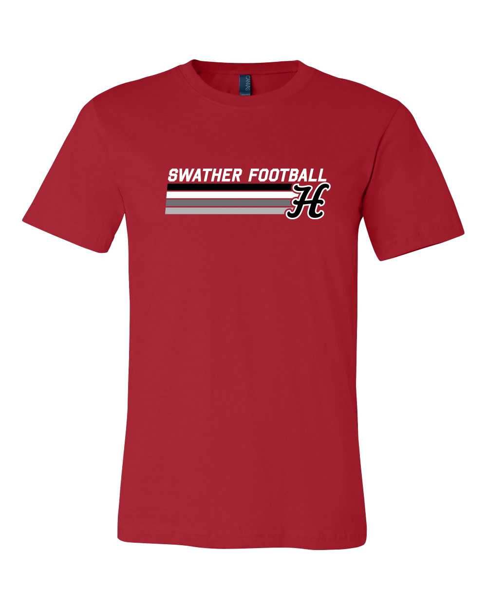Hesston High School Football "Stripes" Canvas Tee - Image 2