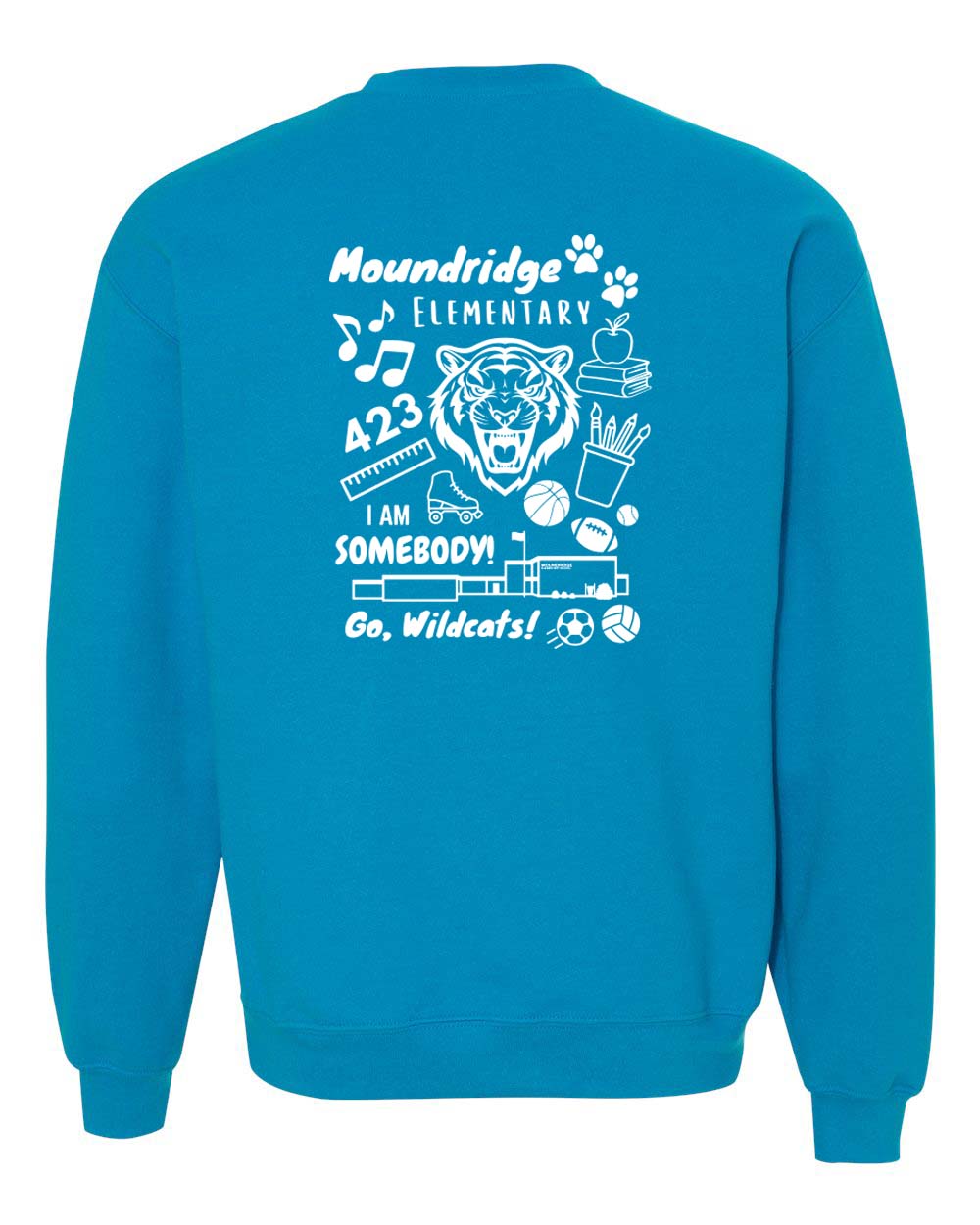 Moundridge Elementary Sapphire Paw Crewneck Sweatshirt - Image 2